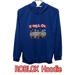 ROBLOX Bright Blue Lightweight Kids Hoodie Size Small NEW